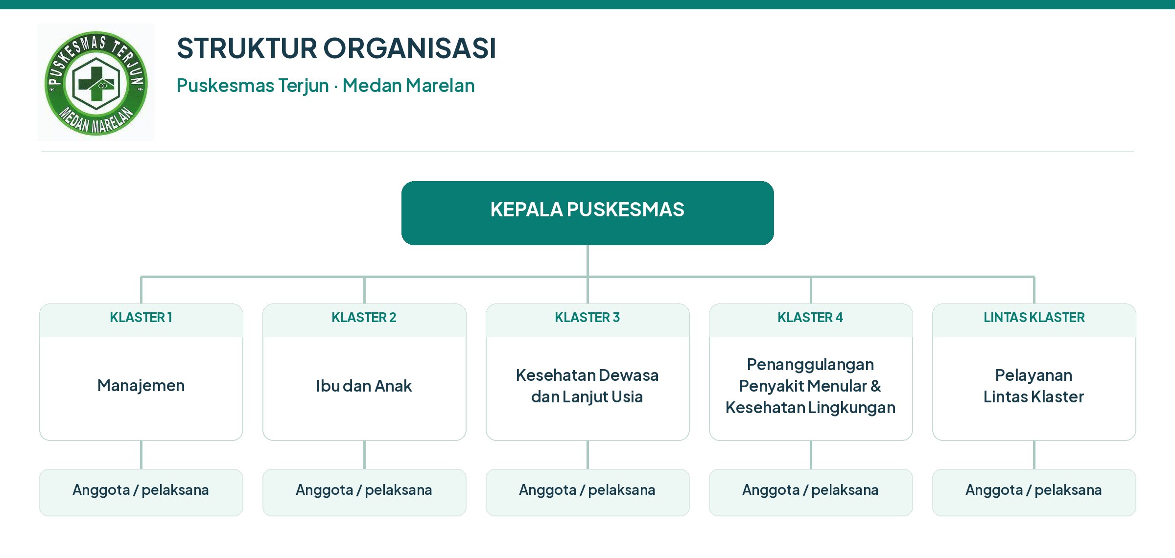 Struktur organisasi Puskesmas Terjun
